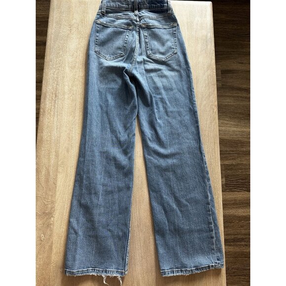 Abercrombie The Crop Wide Leg Ultra High Rise Size 24 LONG Medium Wash - Picture 4 of 4